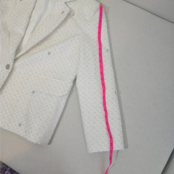 Morphine Fashion White Hypnotized Pearl Crystal Jacket Blazer Sz XL - Picture 9 of 11